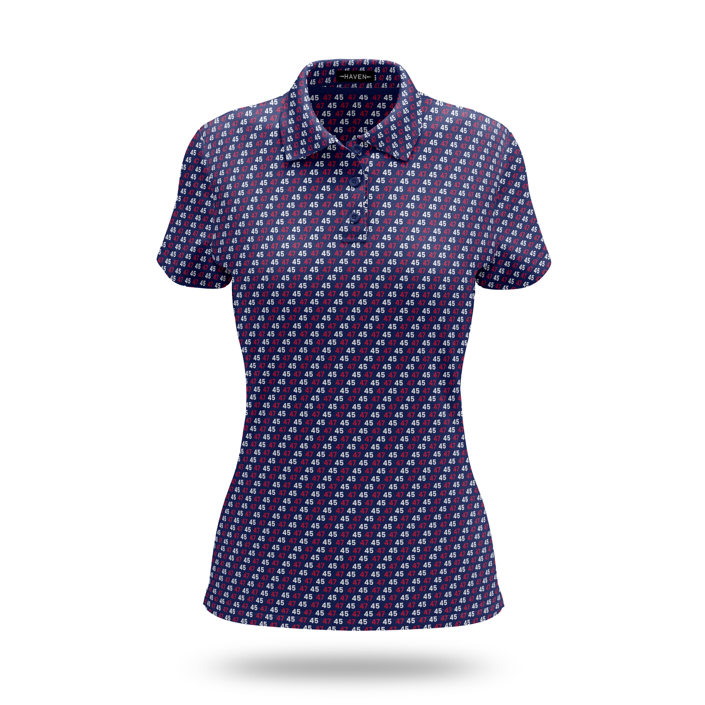 45-47 inspired womens golf polo part of the patriotic collection