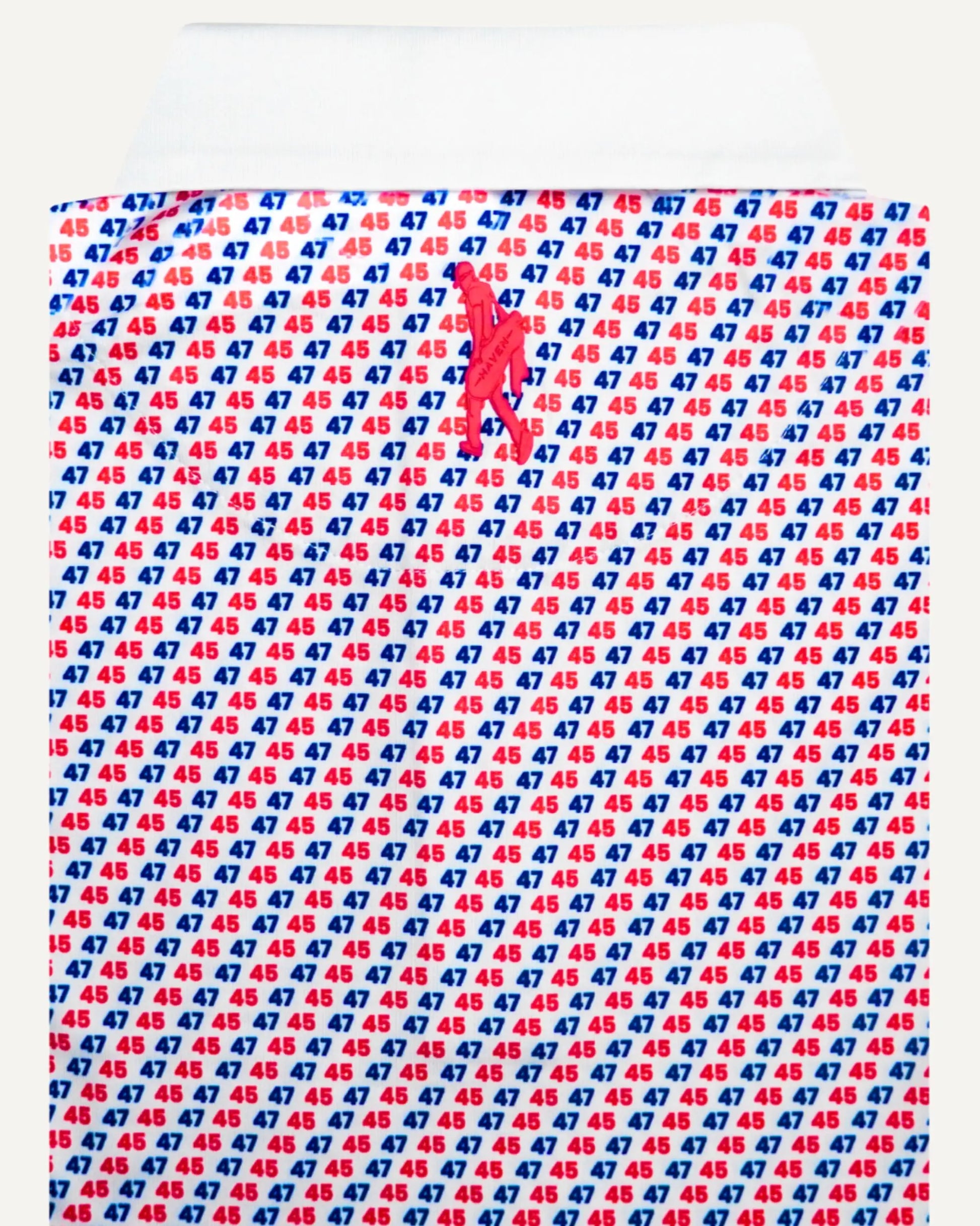 trump 45 47 golf polo haven golf company commander in chief polo read white and blue
