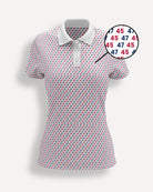 45-47 inspired womens golf polo part of the patriotic collection