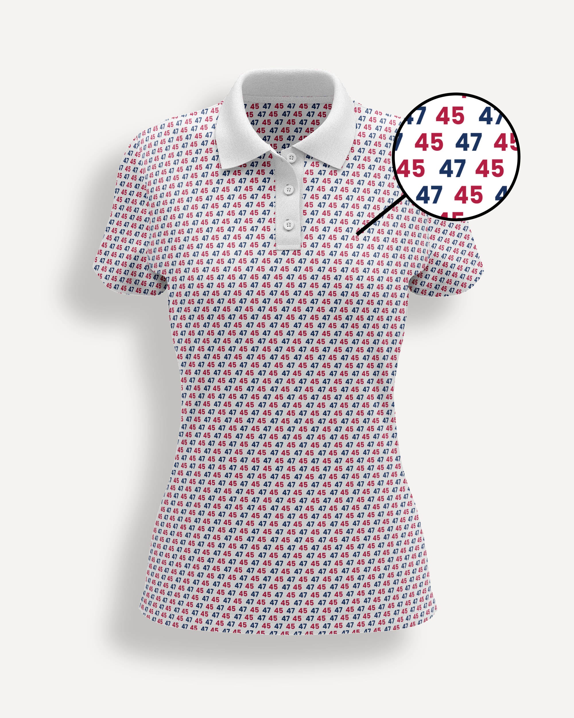 45-47 inspired womens golf polo part of the patriotic collection